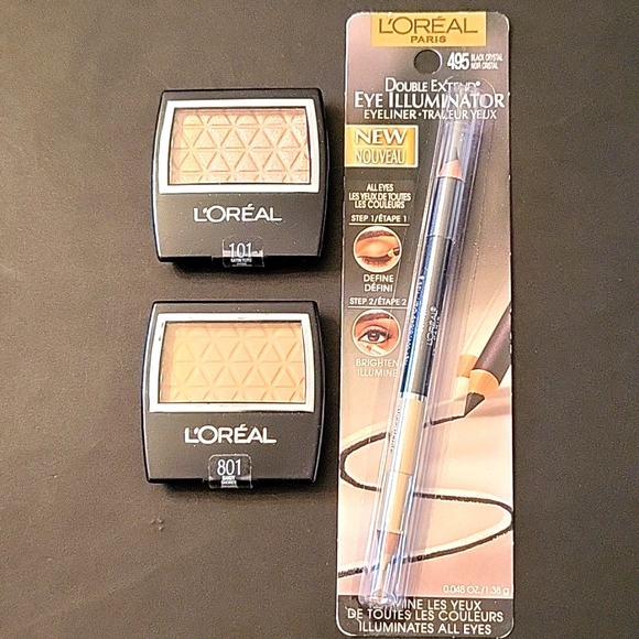 NEW L'Oreal Eye Makeup Bundle, 2 Shadows + 1 Double Eyeliner! - Picture 1 of 9